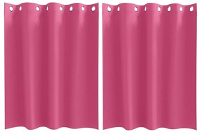 Cortinas 2 pcs Rosa Brilhante 140 x 140 cm Poliéster