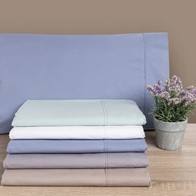 Marbella 160x200 cm - Jogo de lençóis 100% algodão percal 200 fios: Verde 1 lençol capa ajustavel 160x200+30 cm + 1 lençol superior 240x290 cm + 2 fronhas 50x70 cm fecha com pala interna