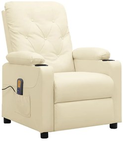Cadeira de massagens couro artificial cor creme