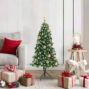 vidaXL Árvore de Natal artificial de canto Verde 120 cm PVC e Metal