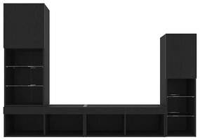 Armário para TV LED vidaXL Carvalho Preto 30.5x30x102 cm Madeira Engen