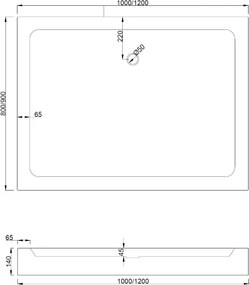 Mexen Rio base de duche retangular 100 x 80 cm, branco - 45108010