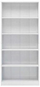 Estante com 5 prateleiras 80x24x175 cm contraplacado branco