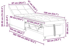 Sofá Cama 3 em 1 com Design Retrátil em Tecido Taupe
