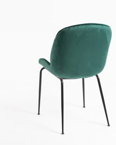 Cadeira Bille Black Veludo - Verde