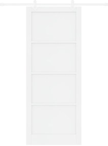 Porta Deslizante vidaXL com Conjunto de Ferragens Branca 93x232 cm Mad