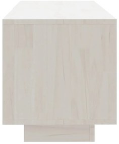 Móvel de TV 110x30x33,5 cm madeira de pinho maciça branco