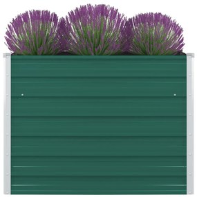 Canteiro jardim elevado 100x100x77cm aço galvanizado verde