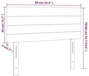 Cabeceira de cama veludo 90x5x78/88 cm cinzento-claro