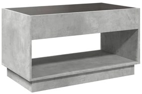 Mesa de centro luzes LED Infinity 90x50x50 cm cinzento cimento