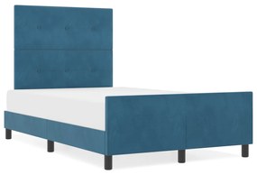 Estrutura de Cama vidaXL Azul Escuro 120x190 cm Veludo