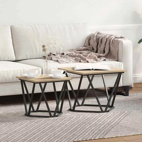 vidaXL Mesas Laterais 2 pcs Carvalho Sonoma em Madeira Engineered