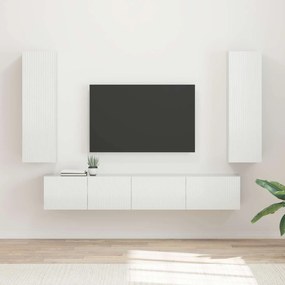 vidaXL Conjunto de móvel de TV 3 pcs Branco Brilhante