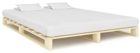 vidaXL Estrutura de cama em paletes pinho maciço 140x200 cm