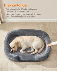 Cama ortopédica para cães de tamanho médio, 112 x 81 x 18 cm cinzento claro