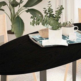 vidaXL Tampo de mesa 140x60x2 cm carvalho maciça oval castanho-escuro