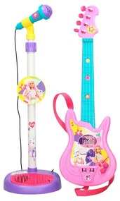Brinquedo Musical Barbie Microfone Guitarra Infantil