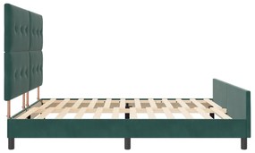 Estrutura de Cama vidaXL Verde Escuro 200x200 cm Veludo