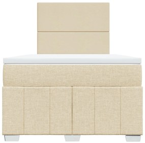 Cama boxspring com colchão 120x190 cm tecido cor creme