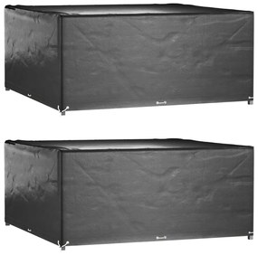 Capas p/ mobília de jardim 2 pcs 16 ilhós 205x205x90cm quadrado