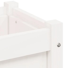 Vaso/floreira de jardim 31x31x31 cm pinho maciço branco