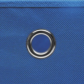Caixas de arrumação 4 pcs 32x32x32 cm tecido azul