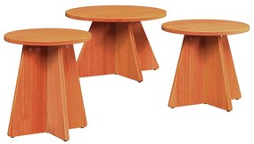 Mesa de centro 3 pcs Marrom Cera 49 x 49 x 30 cm