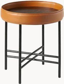 Mesa de apoio redonda em pele sintética Miyako