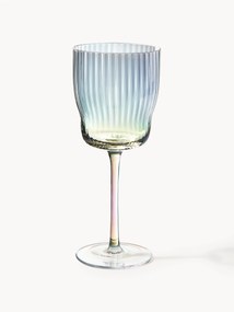 Copos de vinho artesanais com relevo canelado e brilho de madrepérola Juno, 4 uni.