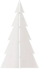 Árvore Natal decorativa 80 cm madeira de pinho maciça branco
