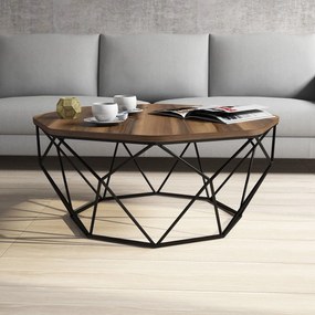 Mesa de Centro Diamond – Nogueira – 90x38x90 cm