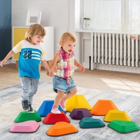 Pedras de equilíbrio para crianças, pedras empilháveis antiderrapantes, pedras de rio para interior e exterior, brinquedo sensorial para maiores de 3