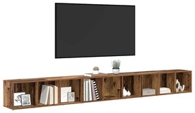 Gabinete para TV 3 pcs Madeira antiga 37 x 35 x 107.5 cm