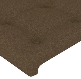 Cabeceira de cama c/ luzes LED tecido 163x16x118/128cm castanho