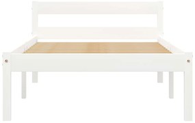 Estrutura de cama 90x200 cm madeira pinho maciço branco