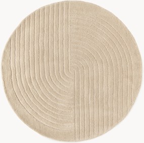 Tapete redondo de lã artesanal Mason