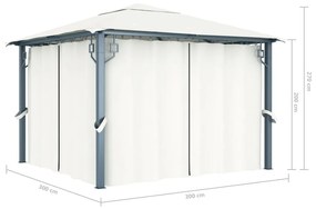 Pérgola 3x3 com Cortina e Rede Mosquiteira - Várias Cores