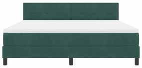 Cama Box Spring com Colchão &amp; LED Verde Escuro 180x200 cm Veludo