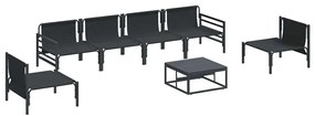 Conjunto de Sofá de Jardim 7 pcs Antracite Aço