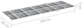 Espreguiçadeira de jardim com mesa e almofadão acácia maciça