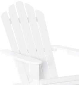 Outsunny Cadeira Adirondack de Madeira Dobrável Cadeira de Jardim com Apoio para os Braços e Encosto Alto para Terraço Balcão Exterior Carga Máx. 113kg 73x73x92cm Branco