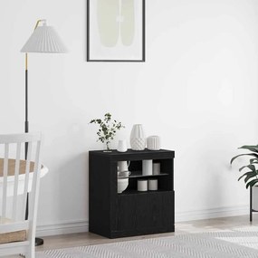 Sideboard vidaXL com luzes LED Carvalho Preto 60,5x37x67 cm