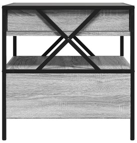 Mesa de centro luzes LED Infinity 50x50x51 cm cinzento sonoma