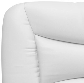 Estrutura cama c/ cabeceira 100x200 cm couro artificial branco