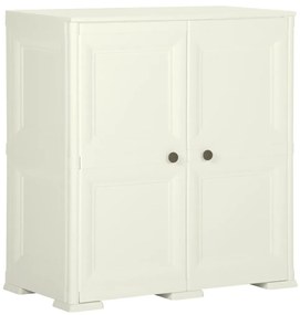 340595 vidaXL Armário de plástico 79x43x85,5cm design de madeira cor baunilha