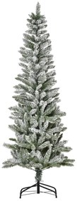 HOMCOM Árvore de Natal 180cm Neve Artificial com 394 Ramos Ignífugos de PVC Base Dobrável e Suporte de Aço Decoração de Natal | Aosom Portugal