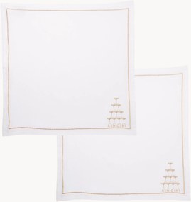 Guardanapos bordados Champagne Tower, conjunto de 2
