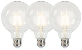 Conjunto de 3 lâmpadas de filamento LED reguláveis E27 G95 5W 470 lm 2700K