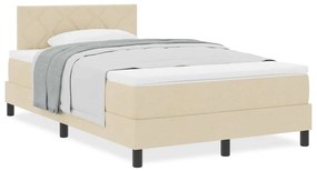Cama Box Spring com Colchão Creme 120x200 cm Tecido