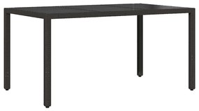 Conjunto de Jantar para Jardim 5 pcs Preto 150 x 90 x 75 cm